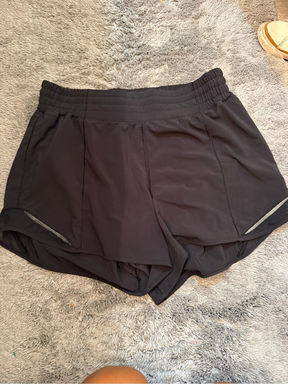 lululemon athletica Black Athletic Shorts with Reflective Trim